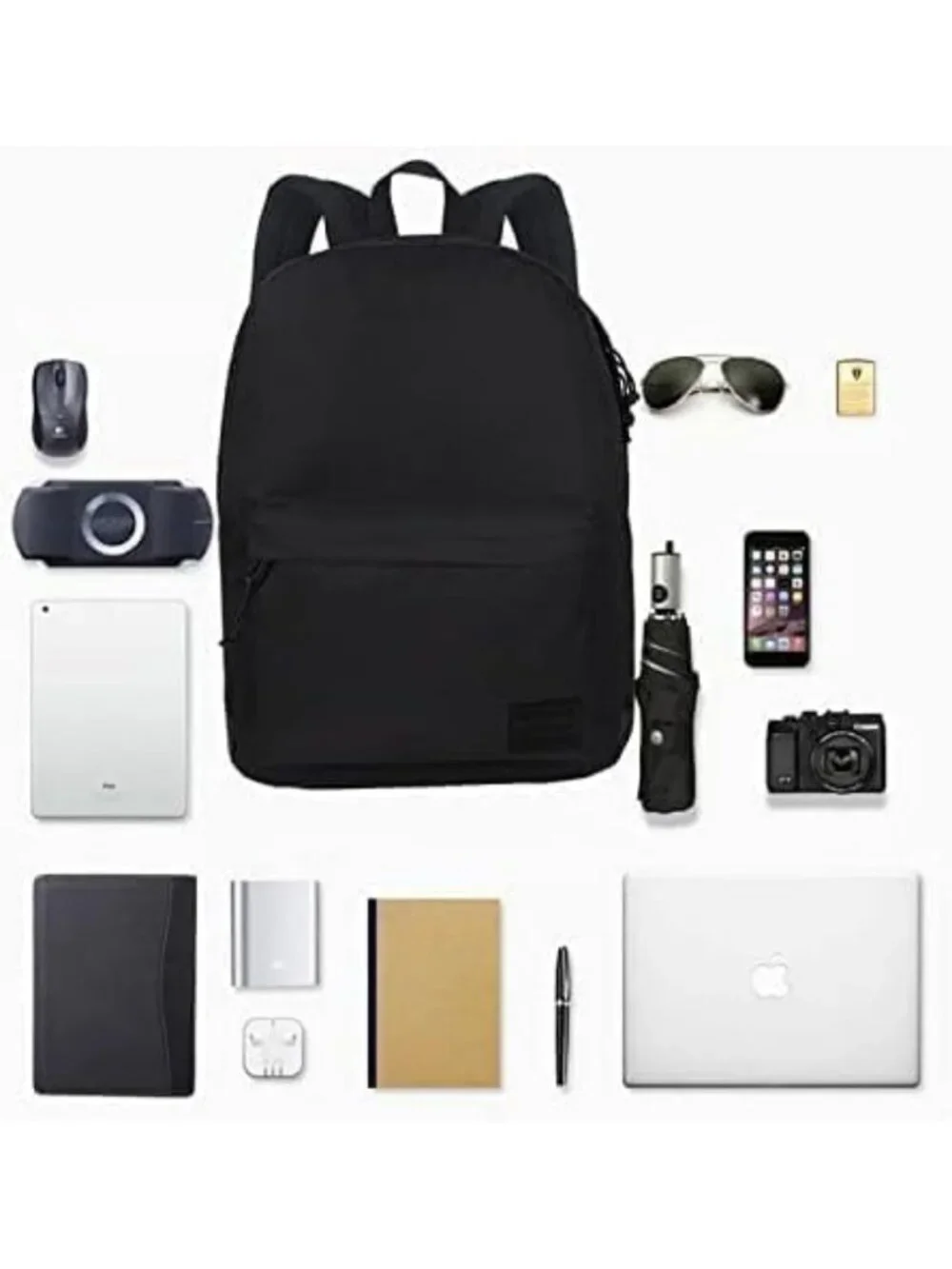 Stylish Lightweight Black Laptop Backpack for Work, School & Travel - Unisex